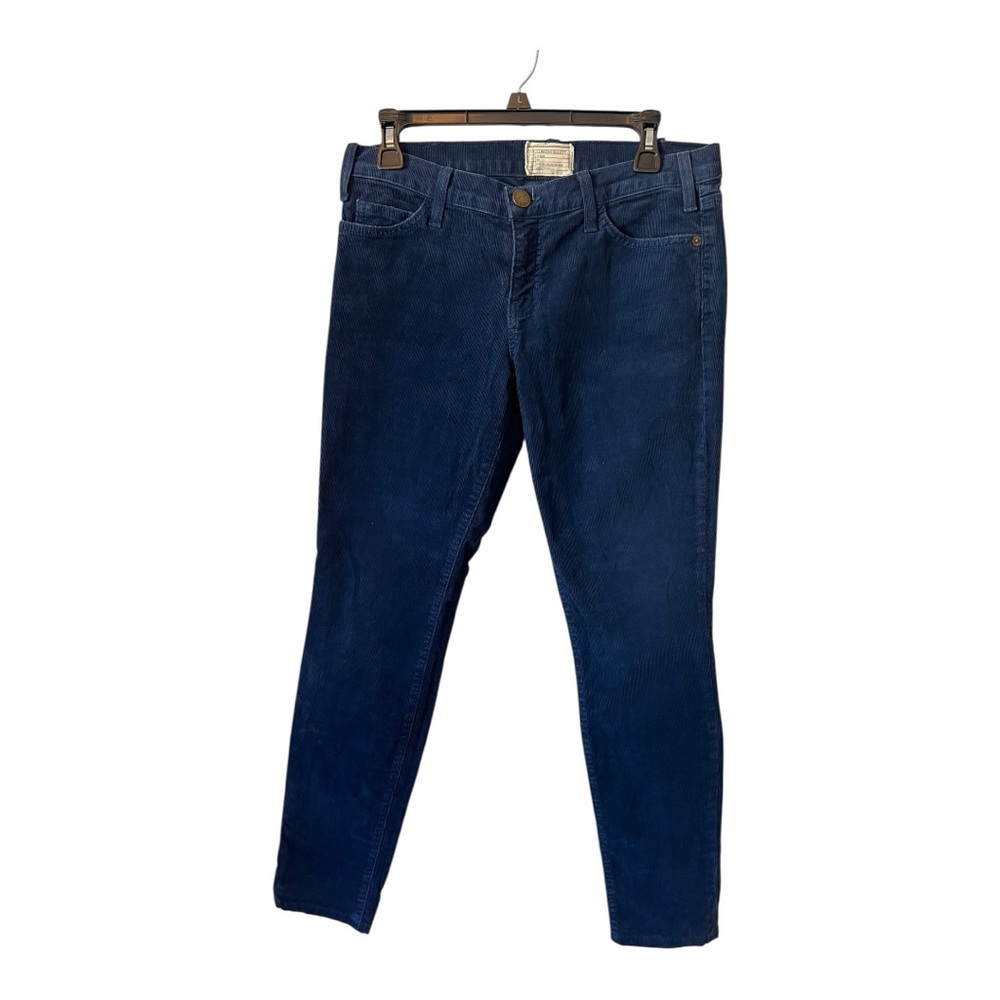 🆕 👖 NWT CURRENT/ELLIOTT Women’s Officer Blue The Skinny Corduroy Pants | Size 31